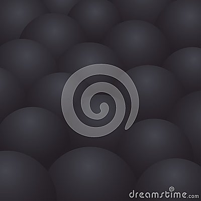 Abstract realism background with black 3d spheres Vector Illustration